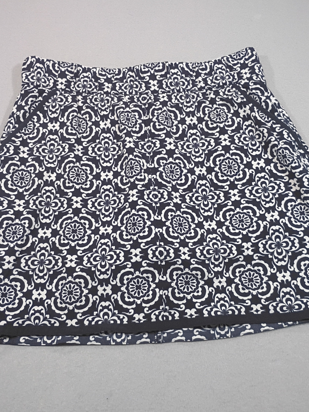 Talbots Navy & White Floral-Patterned Mini Skort Golf Tennis Sp